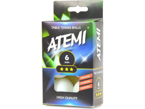 PING PONG BALL ATEMI*** hvit /6stk/