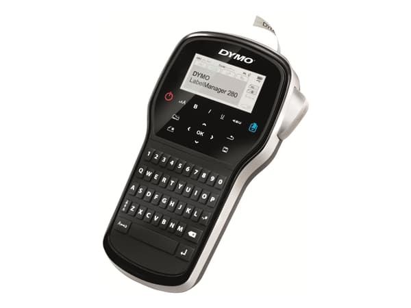 DYMO LabelMANAGER 280 - Etikettskrivare - svartvit - termisk överföring - Rulle (1,2 cm) - 180 dpi - upp till 15 mm/sek - USB - kniv