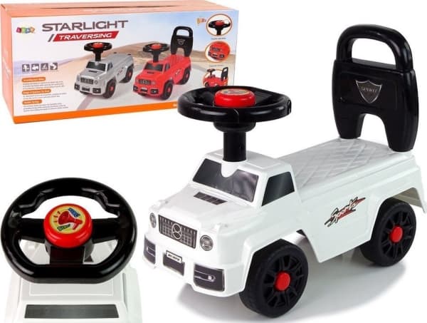 LeanToys Car Rider QX-5500- 2 Hornin selkänoja valkoinen