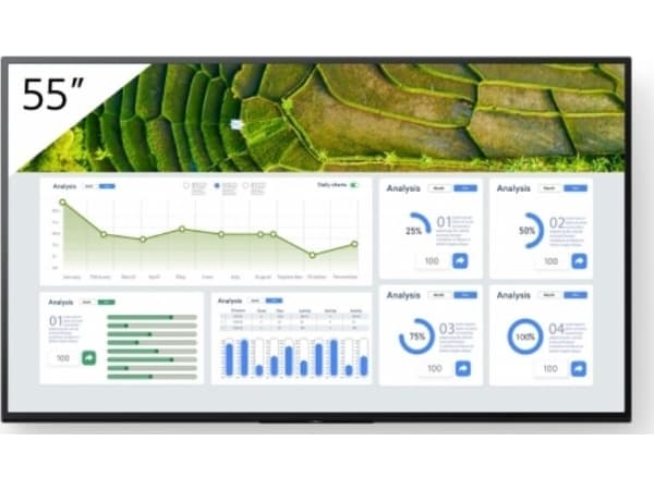 Sony FW-55BZ30L, digitalt skjermpanel, 139,7 cm (55"), LCD, 3840 x 2160 piksler, Wi-Fi, 24/7 Sort