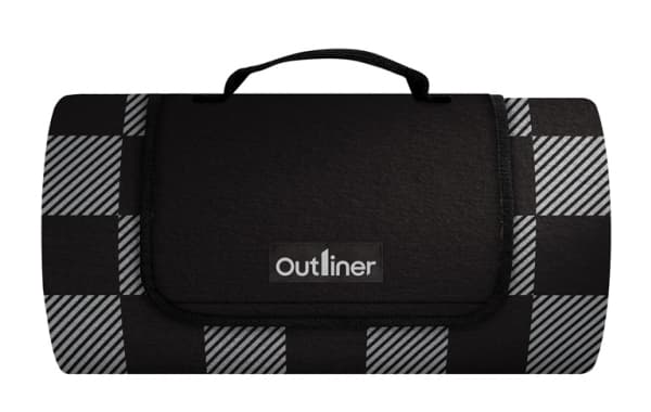 Turistteppe Outliner, svart, 150 x 130 cm
