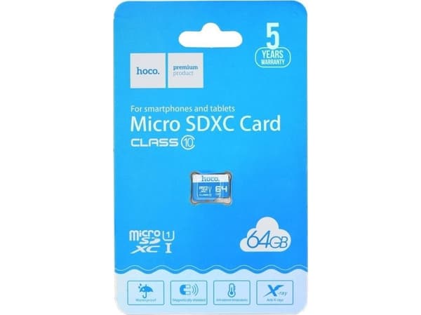 Hoco MicroSDXC-kortti 64GB Class 10 (6957531085829)