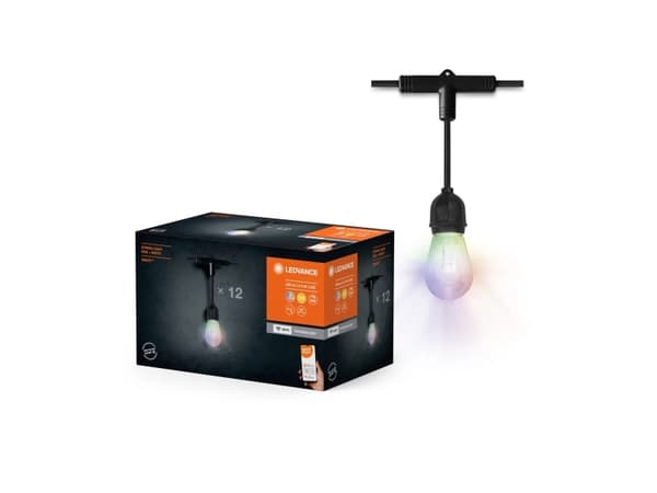 LEDVANCE SMART+ - Lett kjede - LED x 12 - 4.5 W - RGB / varmt hvitt lys - 2200 K - svart