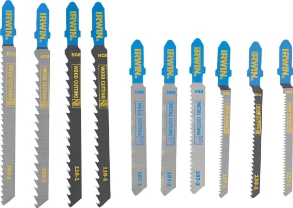 Irwin IRWIN HCS/HSS SAGBLAD FOR STIKSAG / TYPE T, sett med 10 stk. METALL (0,2-6 mm), TRE (<60 mm) og skaper