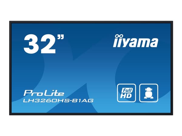iiyama ProLite LH3260HS-B1AG - 32" Diagonal klass (31.5" visbar) LED-bakgrundsbelyst LCD-skärm - digital skyltning - med inbyggd SoC-mediespelare - 1