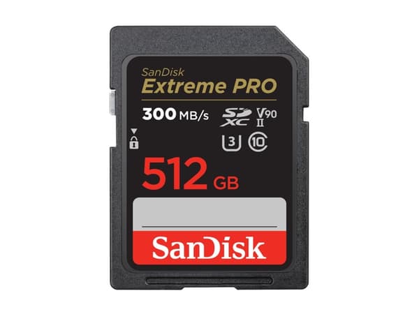 SanDisk Extreme Pro - Flash-minneskort - 512 GB - Video Class V90 / UHS-II U3 / Class10 - 1733x/2000x - SDXC UHS-II