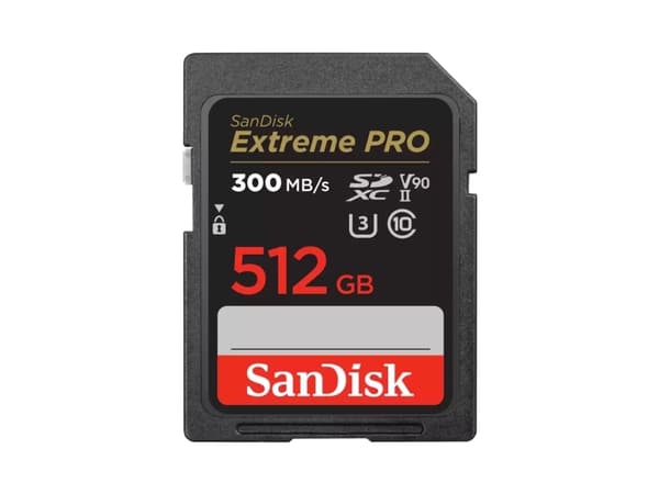 SanDisk Extreme Pro - Flash-minneskort - 512 GB - Video Class V90 / UHS-II U3 / Class10 - 1733x/2000x - SDXC UHS-II