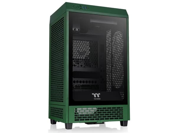 Thermaltake The Tower 200 - Mini-ITX - sidepanel med vindu (herdet glass) - ingen strømforsyning (PS/2) - kappløpsgrønn - USB/lyd