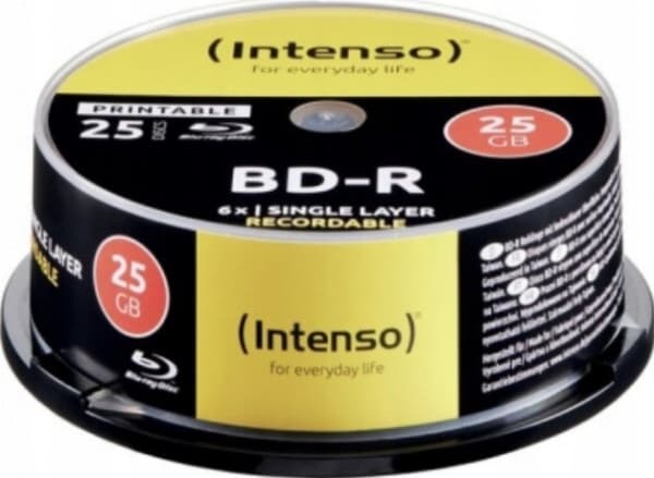 Intenso - 25 x BD-R - 25 GB 6x - utskrivbar yta - spindel