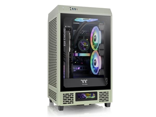 Thermaltake The Tower 200 - MT - mini-ITX - sidepanel med vindu (herdet glass) - ingen strømforsyning (ATX) - matcha-grønn - USB/lyd