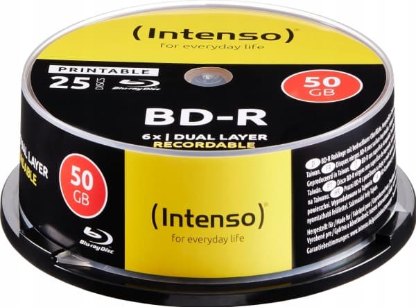 Intenso - 25 x BD-R - 50 GB 6x - skrivbar overflate - spindel