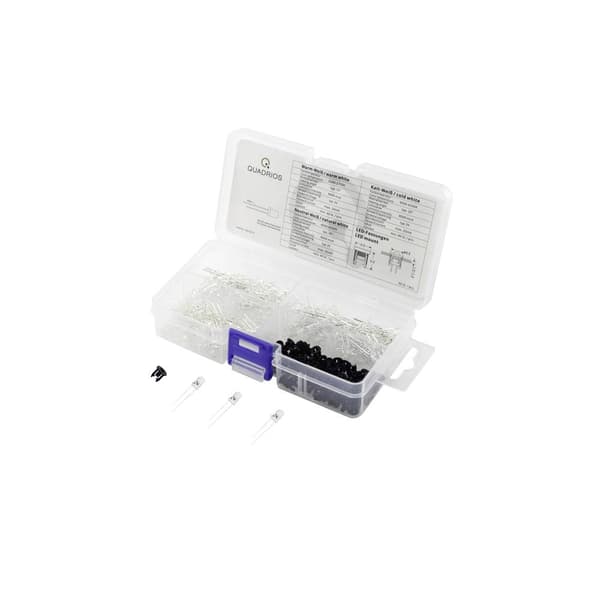 Quadrios LED sortiment Varmvit, Kallvit 3 mm 20 mA 3.0 V