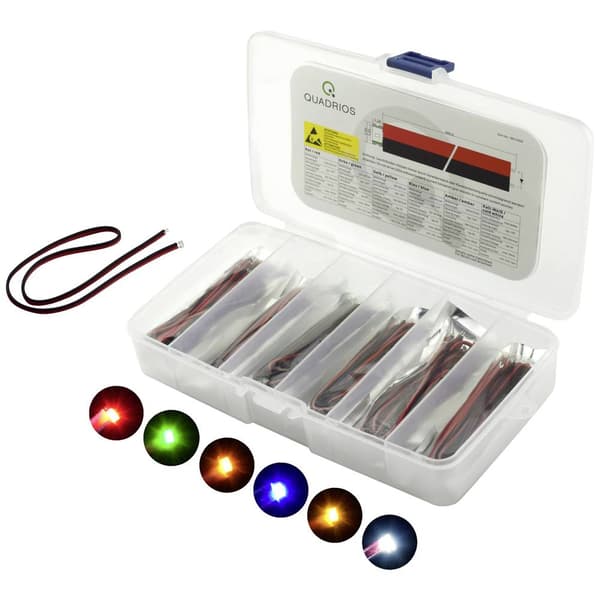 Quadrios LED sortiment Röd, Grön, Gul, Blå, Vit, Bärnsten 20 mA 3.0 V