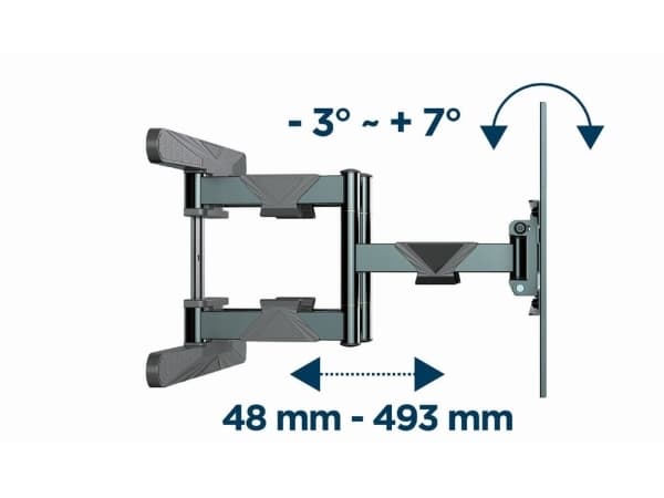 Gembird WM-80ST-01 - Monteringssats (väggfäste) - för LCD-TV - full rörelse - stål - skärmstorlek: 40"-80"