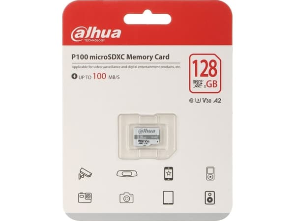Dahua Technology TF-P100 MicroSDXC-kort 128 GB Klasse 10 UHS-I U3 A1 V30 (TF-P100-128G)