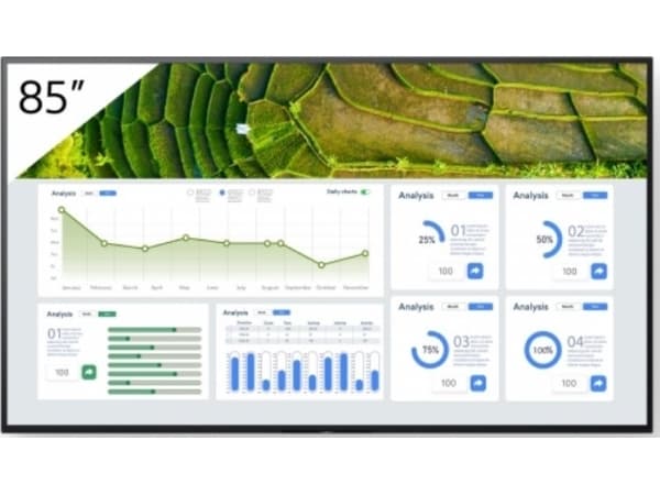 Sony FW-85BZ30L, Digitaalinen litteä infotaulu, 2,16 m (85"), LCD, 3840 x 2160 pikseliä, Wi-Fi, 24/7 musta