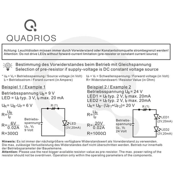 Quadrios LED sortiment Grön 3 mm 20 mA 2.0 V