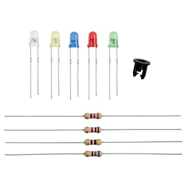 Quadrios LED sortiment Röd, Grön, Gul, Blå, Kallvit, Varmvit 3 mm 20 mA 2 V, 3 V