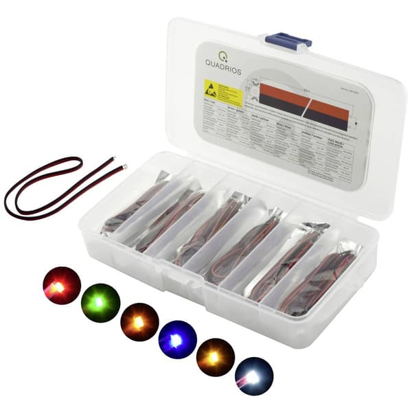 Quadrios LED sortiment Röd, Grön, Gul, Blå, Vit, Bärnsten 20 mA 3.0 V