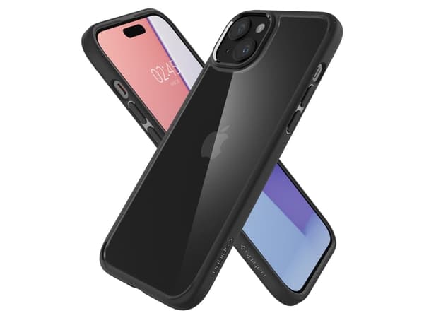 Spigen ACS06657, Suojus, Apple, iPhone 15 Plus, 17 cm (6.7"), Musta, Läpinäkyvä
