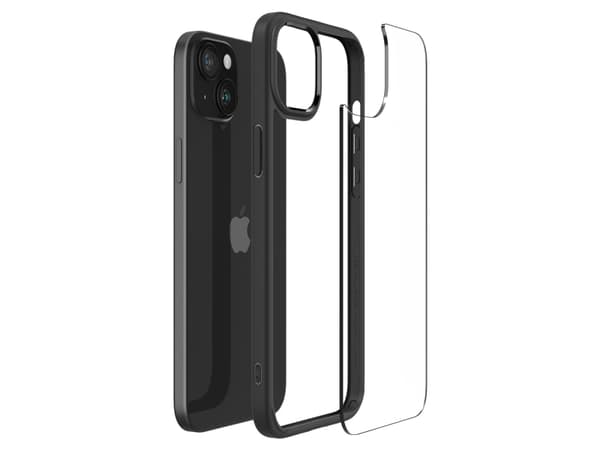 Spigen ACS06657, Suojus, Apple, iPhone 15 Plus, 17 cm (6.7"), Musta, Läpinäkyvä