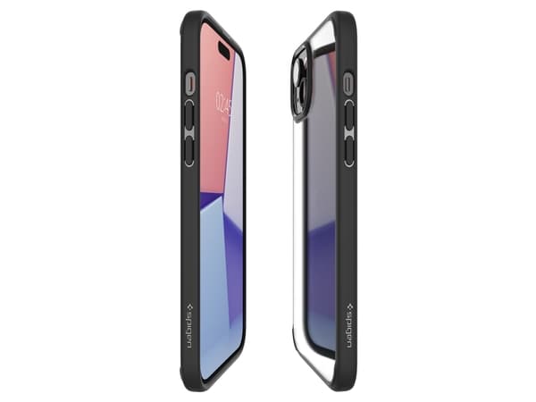 Spigen ACS06657, Suojus, Apple, iPhone 15 Plus, 17 cm (6.7"), Musta, Läpinäkyvä