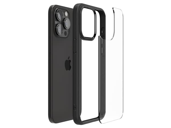 Spigen ACS06570, Omslag, Apple, iPhone 15 Pro Max, 17 cm (6.7"), Svart, Transparent