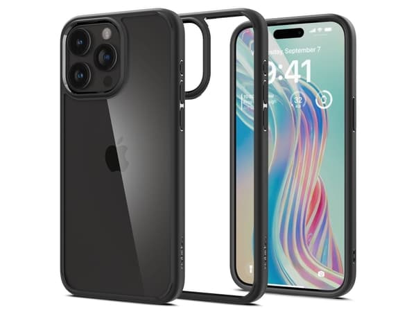 Spigen ACS06570, Omslag, Apple, iPhone 15 Pro Max, 17 cm (6.7"), Svart, Transparent