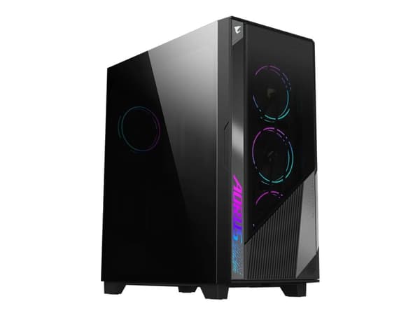 AORUS C500 GLASS - Mid tower - ATX - genomskinlig sidopanel (härdat glas) - ingen strömförsörjning (ATX) - svart - USB/ljud Svart
