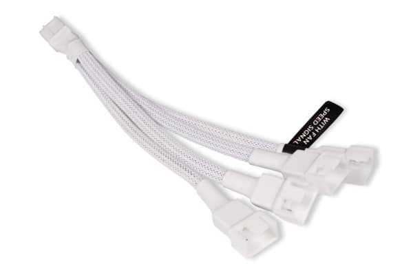Alphacool Y-splitter 4-pins til 4x 4-pinners PWM 15cm - hvit