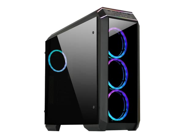 Chieftec Gamer Series STALLION II - Tower - ATX - sidepanel med vindu (herdet glass) - ingen strømforsyning (ATX) - svart - USB/lyd