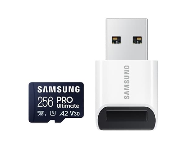 Samsung PRO Ultimate MB-MY256SB - Flashminnekort - 256 GB - A2 / Video Class V30 / UHS-I U3 - microSDXC UHS-I - blå
