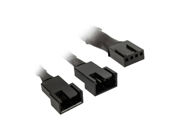Y-kabel PC-ventilator [1x PC-ventilatorstik 4-pol. - 2x PC-ventilatortilslutning 4-pol., PC-ventilatortilslutning 3-pol.] 35 cm Sort Kolink