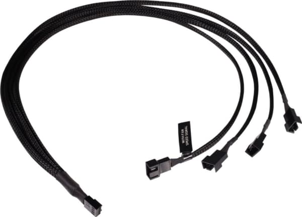 Alphacool Y-splitter 4-pinners til 4x 4-pinners PWM 60cm - svart