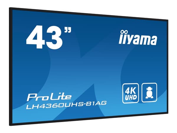 iiyama ProLite LH4360UHS-B1AG - 43" Diagonalklasse (42.5" synlig) LED-bakgrunnsbelyst LCD-skjerm - intelligent skilting - med innebygd SoC-mediespill