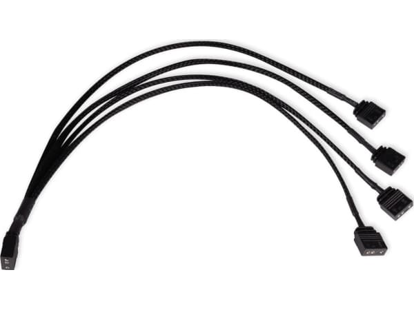 Alphacool Y-splitter aRGB 3-pinners til 4x 3-pinners 30cm - svart