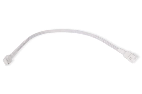 Alphacool 18720, Cable extension, Plast, Vit, 4-pin + 4-pin, 300 mm, 1 styck
