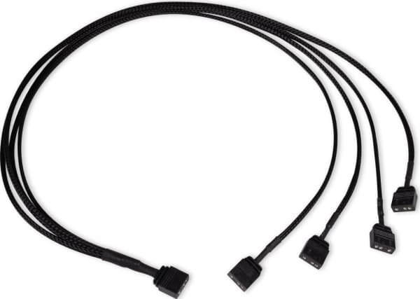 Alphacool Y-splitter aRGB 3-pins til 4x 3-pinners 60cm - svart