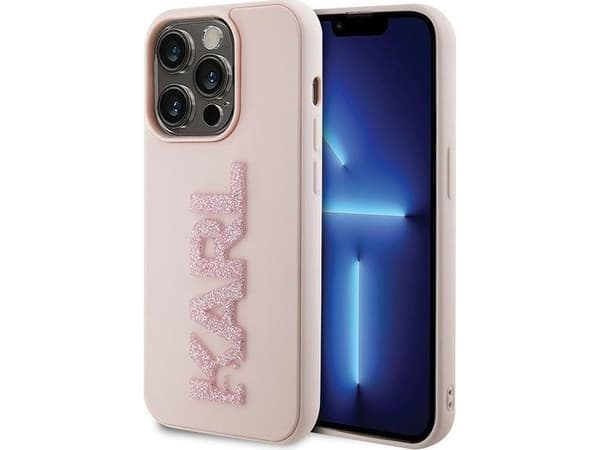 Karl Lagerfeld KLHCP15L3DMBKCP iPhone 15 Pro 6,1" rosa/rosa hardcase 3D gummiglitterlogo