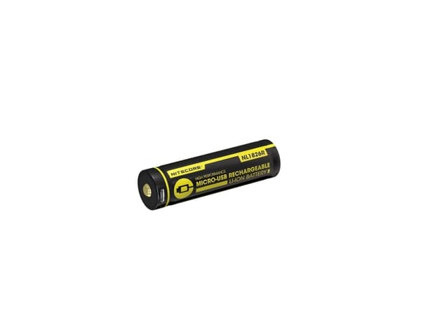 Nitecore NL1826R, Oppladbart batteri, Lithium-Ion (Li-Ion), 3,6 V, 1 stykker, 2600 mAh, Sort