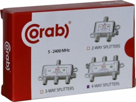 CORAB Signal splitter splitter 5-2400Mhz 4 utganger effektpass CORAB