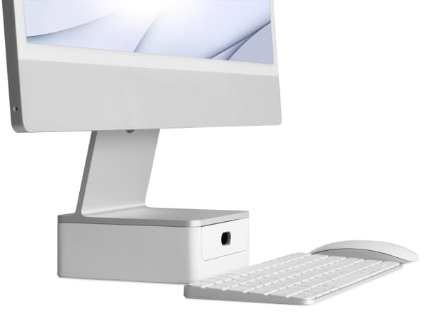 Rain Design - Skrivebordsstativ for monitor - hvit aluminiumsfarge - for Apple iMac (24 tommer)