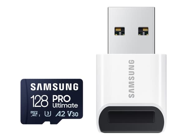 Samsung PRO Ultimate MB-MY128SB - Flashminnekort - 128 GB - A2 / Video Class V30 / UHS-I U3 - microSDXC UHS-I - blå