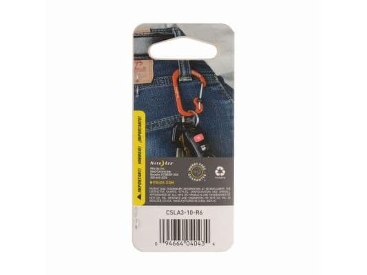 Nite Ize SlideLock Snap Hook #3 aluminium rød (CSLA3-10-R6)