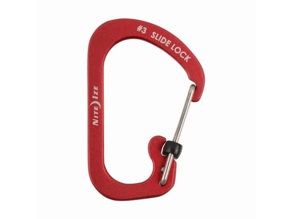 Nite Ize SlideLock Snap Hook #3 aluminium rød (CSLA3-10-R6)