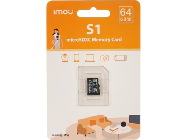 Imou ST2-64-S1, 64 GB, MicroSD, Klass 10, NAND, 95 MB/s, 35 MB/s