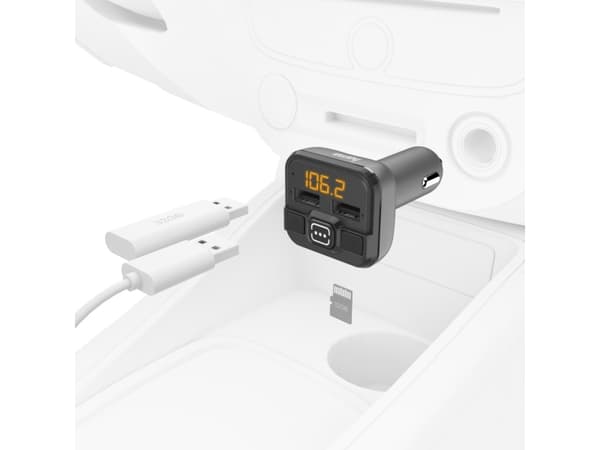 Hama - Bluetooth / FM transmitter / charger för mobiltelefon, surfplatta - grå