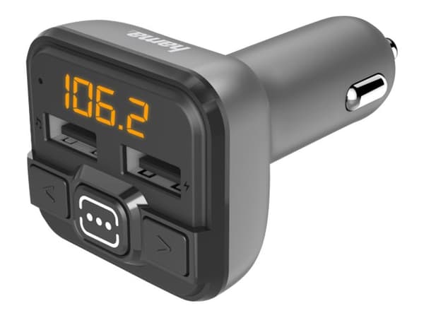 Hama - Bluetooth / FM transmitter / charger for mobiltelefon, nettbrett - grå