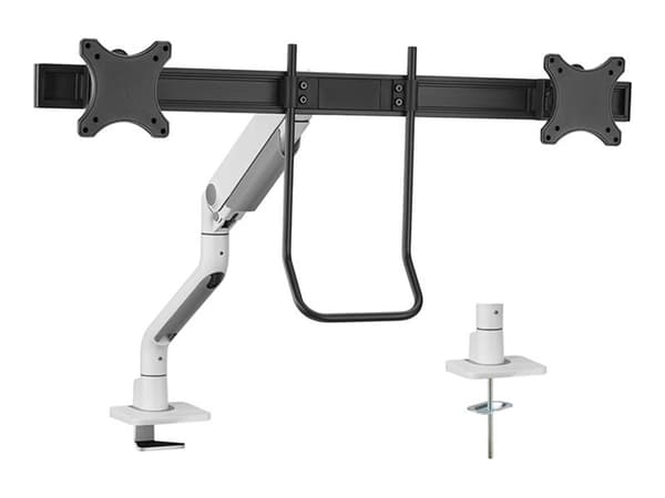 Neomounts DS75S-950WH2 - Monteringssats (arm för bordsmontering) - fullständig rörelse - för 2 LCD-bildskärmar - aluminium - vit - skärmstorlek: 17"-