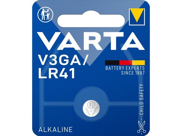 Varta 24261 101 401, Engangsbatteri, LR41, Alkalinsk, 1,5 V, 1 stykker, Rustfritt stål